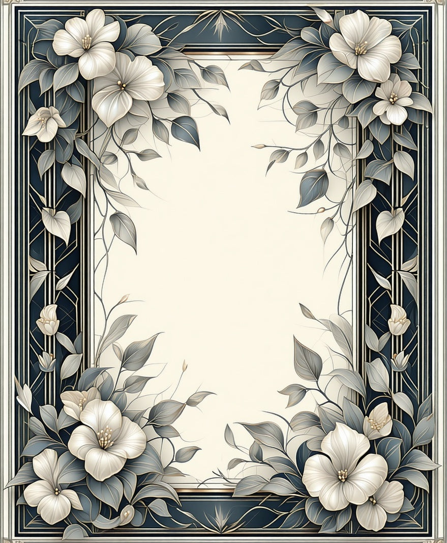 Elegant Floral Vine Art Deco Pattern Rug