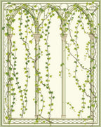 Arched Garden Ivy Vine Design Rug