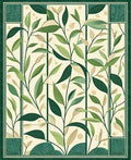 Green Leafy Vine Botanical Pattern Rug