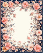 Romantic Floral Vine Pattern Rug