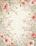 Vintage Pink Floral Vines Rug