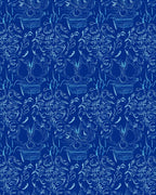 Intricate Pattern Abstract Blue Sketch Rug