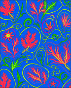 Vibrant Coral Floral Swirl Pattern Rug