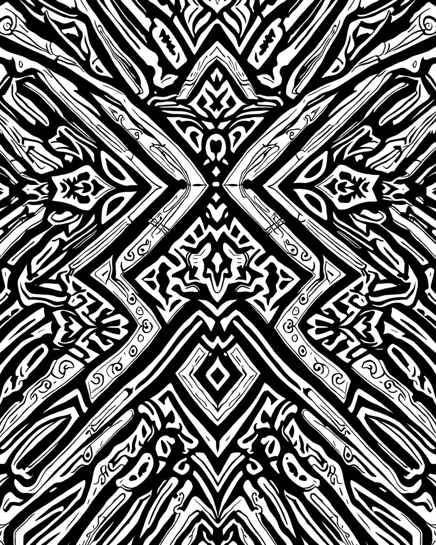 Monochromatic Abstract Geometric Tribal Design Rug