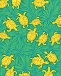 Yellow Turtles Green Foliage Pattern Rug