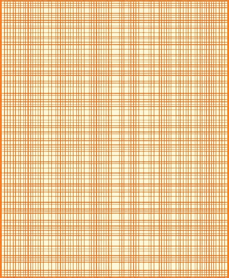 Classic Orange Plaid Grid Pattern Rug