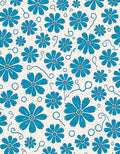 Delicate Blue Flower Pattern Rug