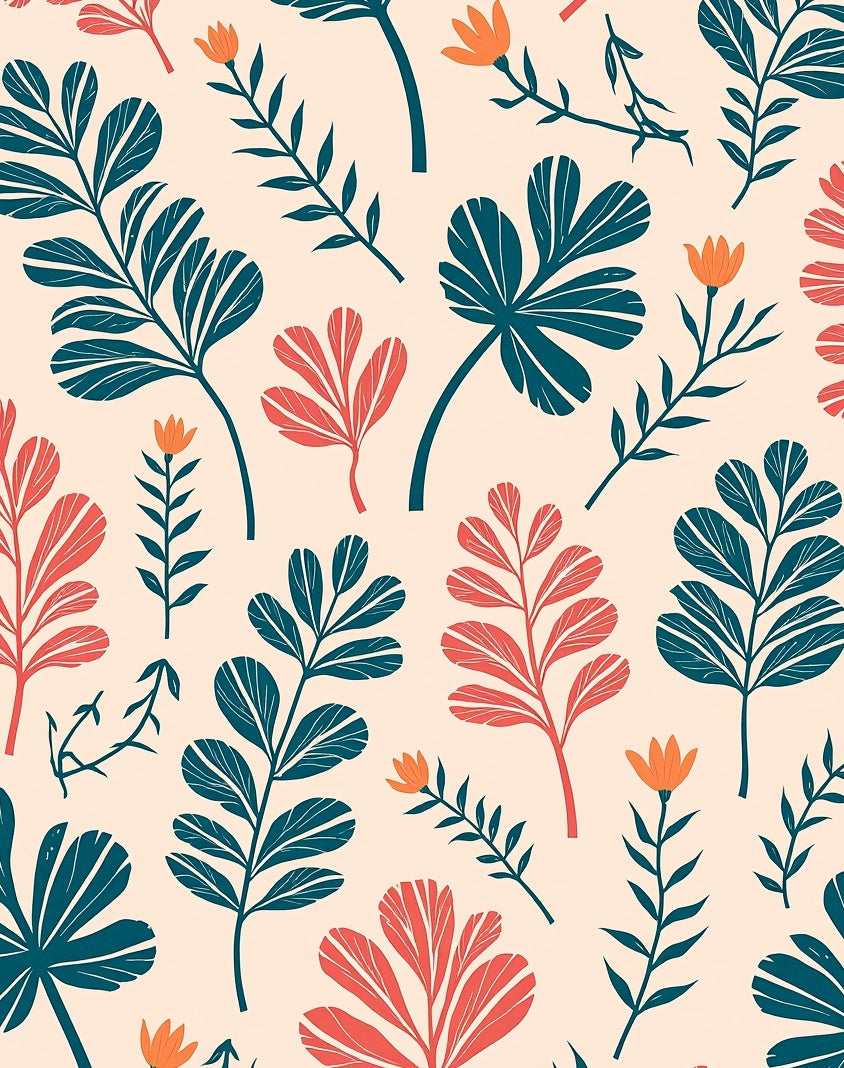 Botanical Branch Vibrant Pattern Rug