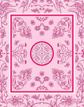 Pink Floral Vine Baroque Pattern Rug