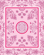 Pink Floral Vine Baroque Pattern Rug