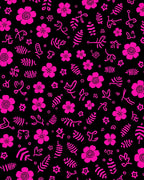 Pink Floral And Leafy Whimsical Pattern Rug