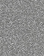 Black White Organic Line Art Rug