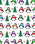 Playful Penguin Trees and Snowflakes Rug
