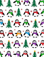 Playful Penguin Trees and Snowflakes Rug