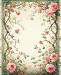 Vintage Rose Scroll Floral Pattern Rug