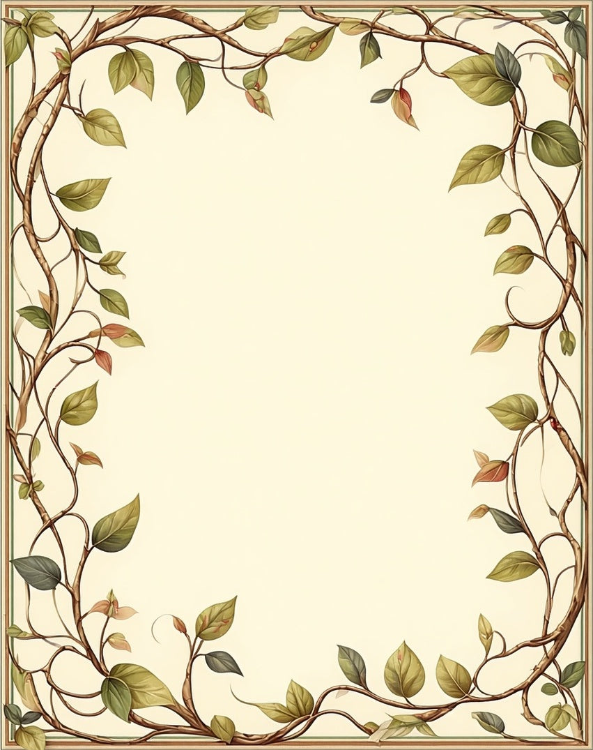 Vine and Leaf Botanical Scroll Work Rug