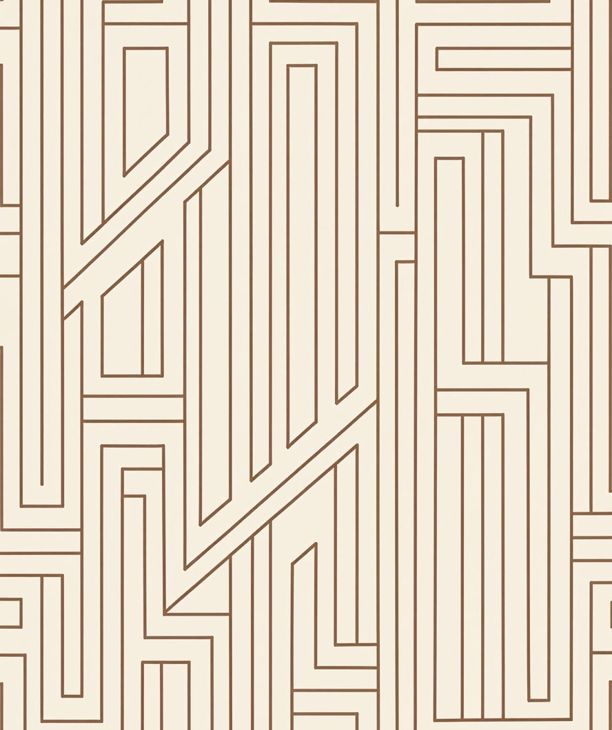 Geometric Lines Maze Pattern Rug
