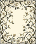 Ornate Floral Vines Scroll Pattern Rug