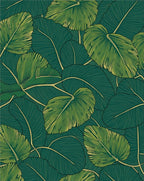 Tropical Leaf Line Art Rug