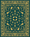 Gold Floral Contempo Pattern Rug