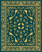 Gold Floral Contempo Pattern Rug