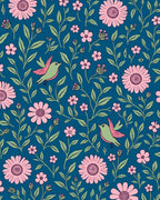 Floral Birds Blossoms Pattern Rug