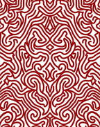 Ornate Red Swirl Pattern Rug