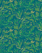 Lush Green Leafy Tropical Pattern Rug