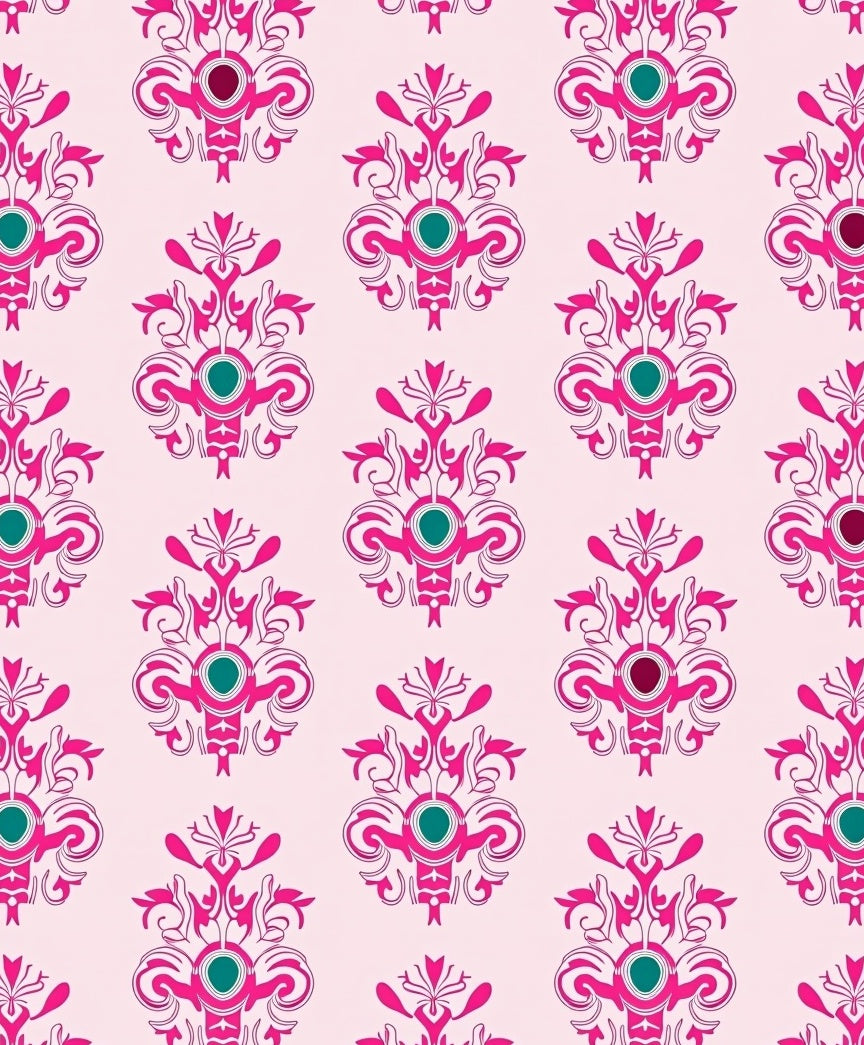 Rococo Inspired Floral Paisley Pattern Rug