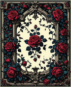 Ornate Rose and Vine Pattern Rug