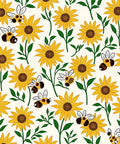 Bright Yellow Sunflowers and 3D Bees Rug