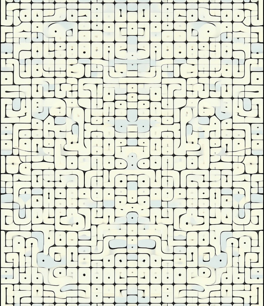 Abstract Geometric Maze Pattern Rug