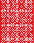 Crimson White Interlocking Geometric Medallion Rug