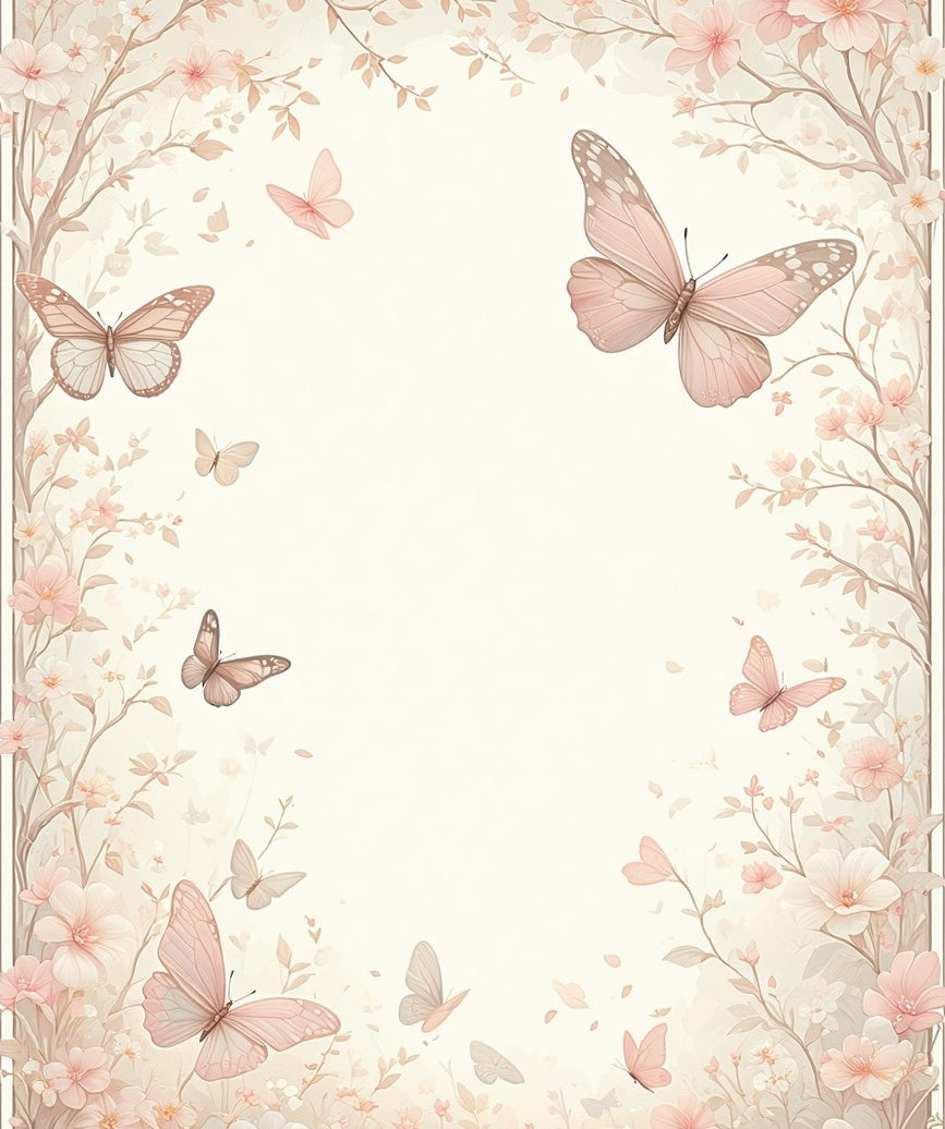 Whimsical Butterflies Floral Garden Rug