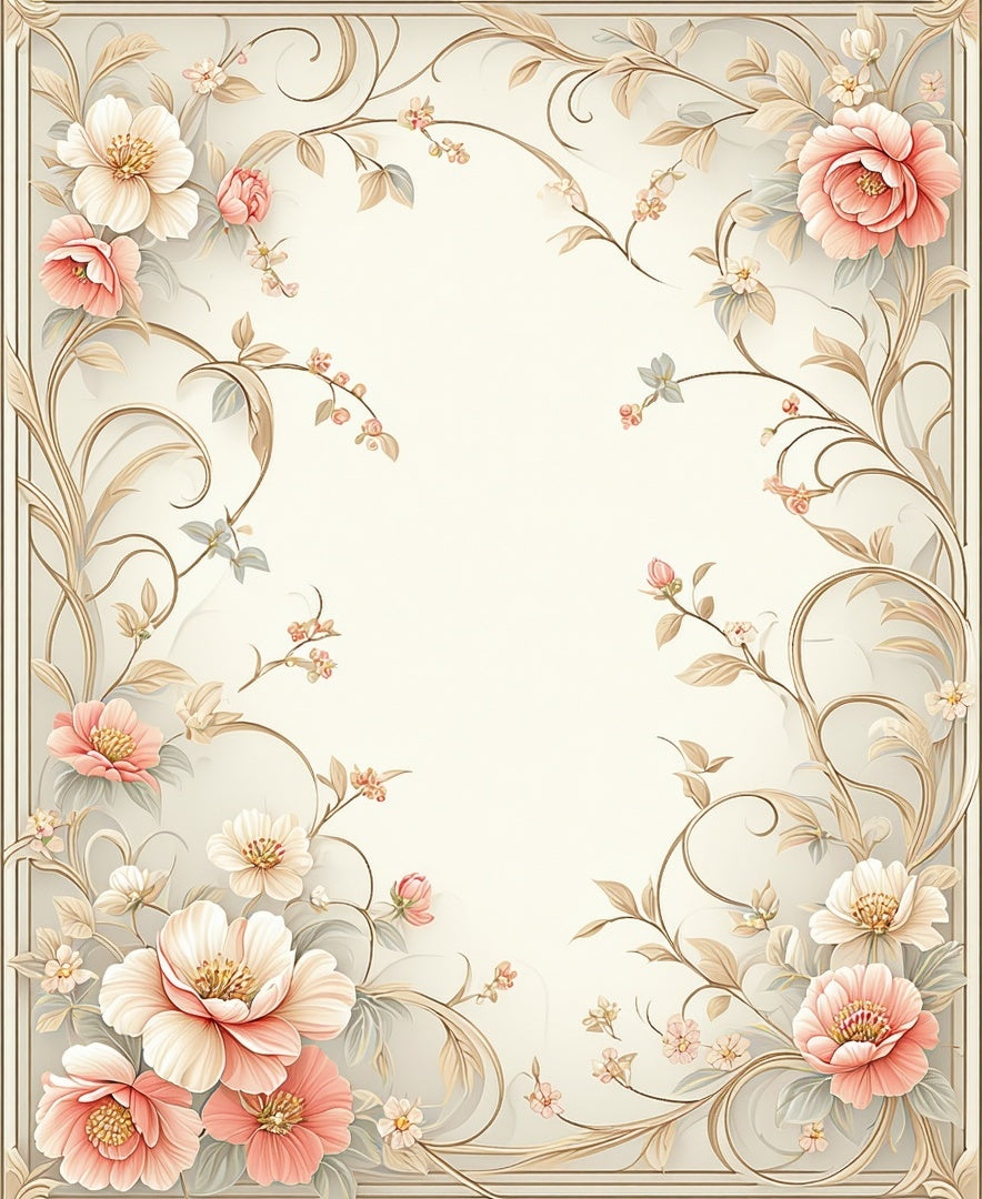 Delicate Floral Vine Pattern Rug
