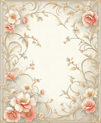 Delicate Floral Vine Pattern Rug