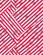 Red White Striped Snowflake Cluster Rug