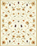 Ornate Floral Insect Botanical Garden Design Rug