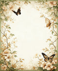 Floral Butterfly Vine Border Rug