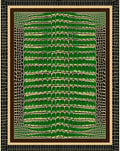 Emerald Crocodile Skin Textured Rug