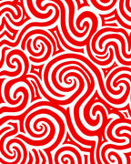 Crimson Abstract Swirl Contemporary Rug