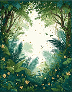 Lush Tropical Forest Birds Flowers Rug