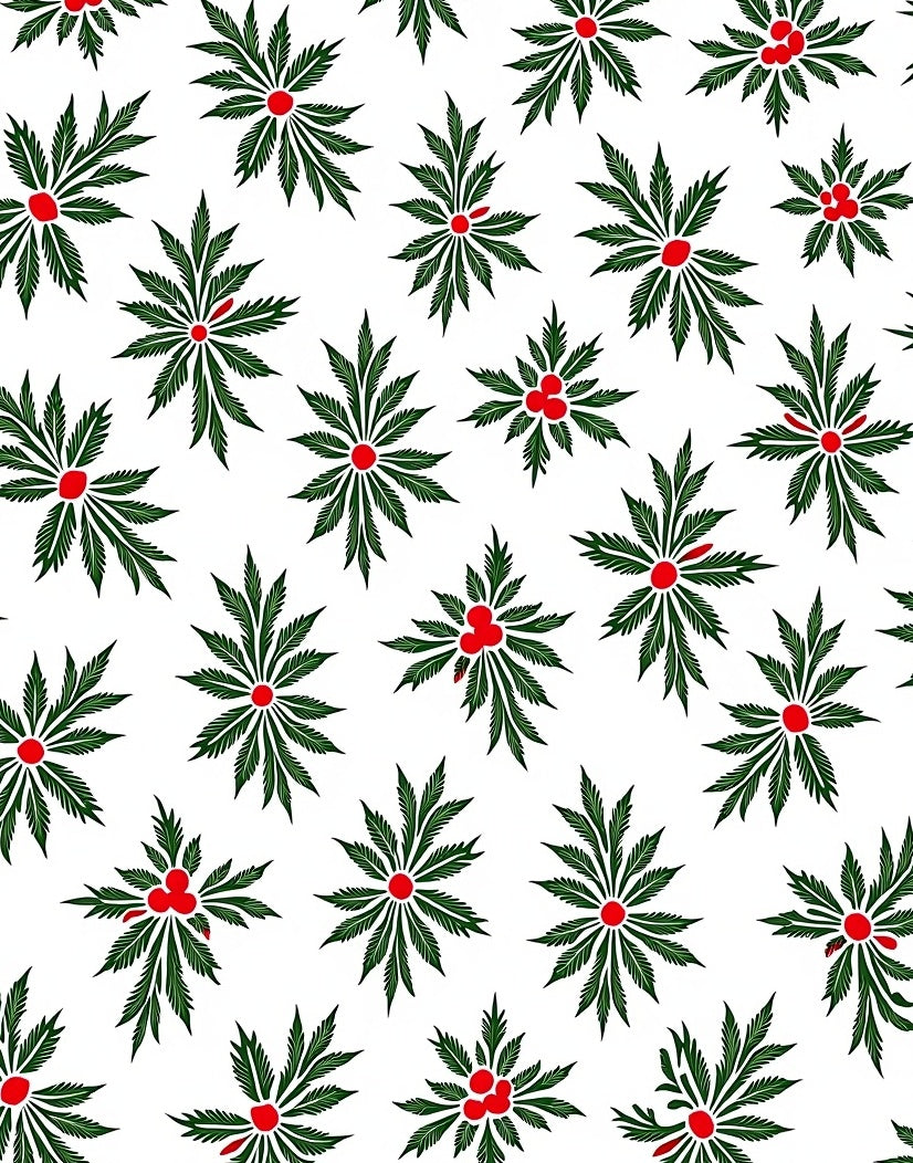 Christmas Holly Berry Foliage Rug