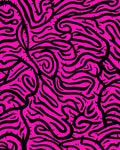 Bold Pink Black Wavy Pattern Rug