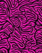 Bold Pink Black Wavy Pattern Rug