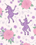 Whimsical Unicorn Floral Pattern Rug