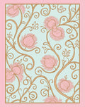 Vintage Floral Swirls With Pink Bloom Rug