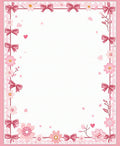 Pink Bows Blossoms Border Design Rug