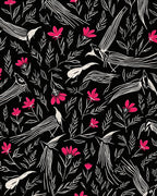 Whimsical Birds and Blossoms Pattern Rug