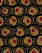 Bold Red Flower Garland Motif Rug
